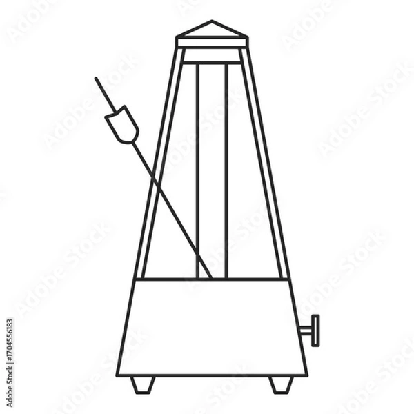 Obraz Classic mechanical metronome for accurate timing and tempo outline vector
