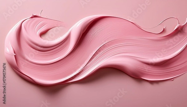 Fototapeta A Smooth Stroke Of Creamy Pink Paint Against A Soft Backdrop Ideal For Artistic Backgrounds And Design Projects