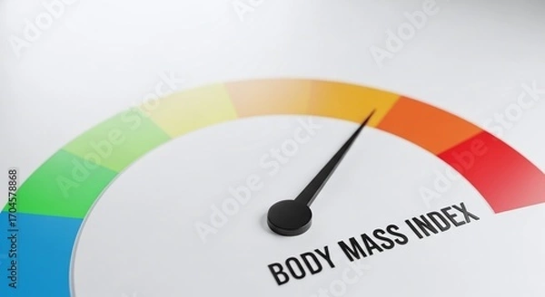 Fototapeta Body Mass Index Gauge, Isolated on White Background
