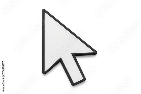 Fototapeta Transparent computer mouse pointer cursor arrow indicating digital navigation, highlighting web interface design elements