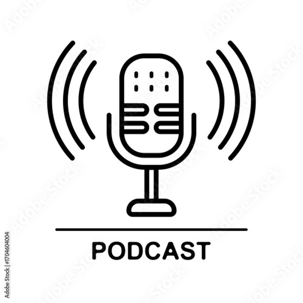 Fototapeta Podcast Icon Stock Illustrations. Mic. Voice symbol