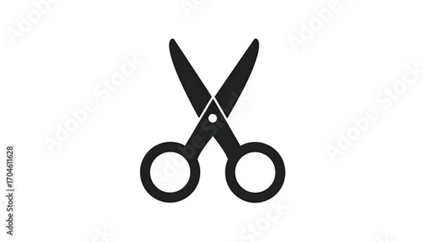 Obraz Simple black scissors icon (1)