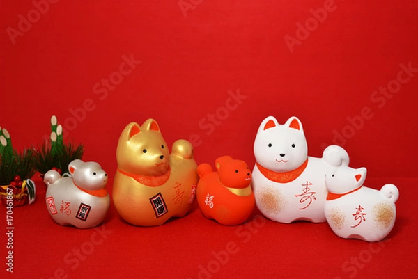 Fototapeta 干支の置物　戌年