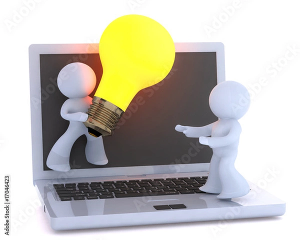 Obraz Handing over the bright idea over Internet.