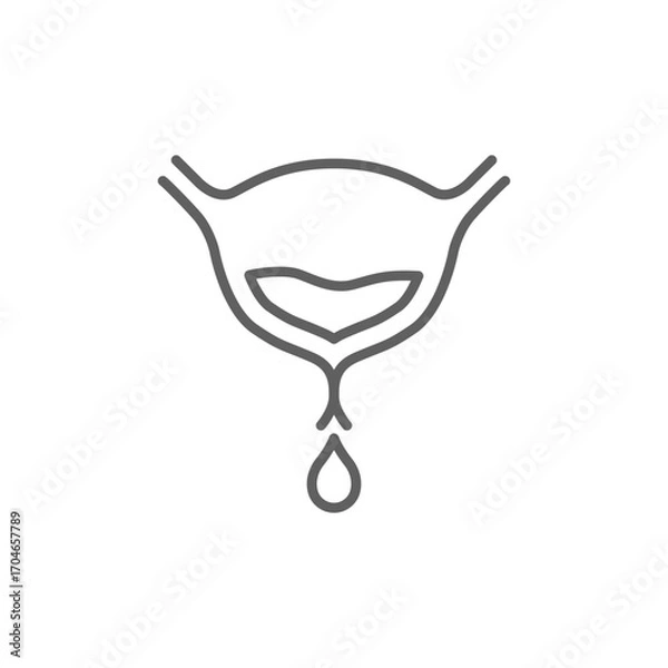 Fototapeta Bladder infection icon. Simple outline style. Incontinence, urinary, bladder, cancer, tract, disorder, problem, infection, health element concept. Thin line symbol. Isolated design editable stroke.