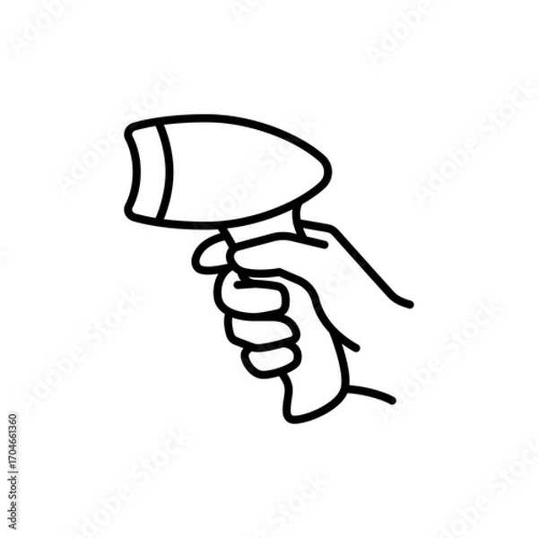 Fototapeta Barcode scanner icon. Simple outline style. Code, bar, technology, label, digital, supermarket tag concept. Thin line symbol. Isolated design.