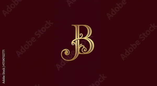 Obraz Gold initial jb monogram design