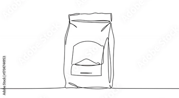 Obraz Single line drawing of bag of coffee