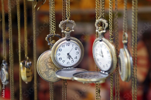 Obraz old silver pocket watch