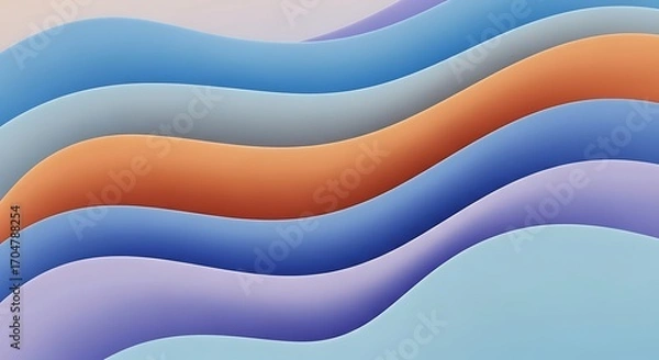 Fototapeta Abstract Colorful Wavy Shapes Background.