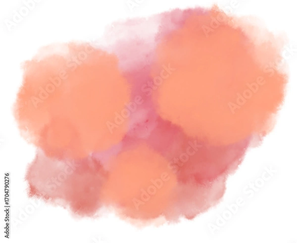 Fototapeta Watercolor wet painting colour blending elements dots stroke circle sphere background illustration
