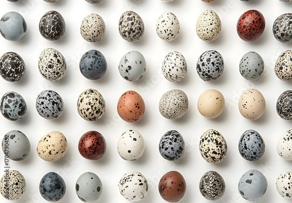 Fototapeta Pattern of Colorful Quail Eggs