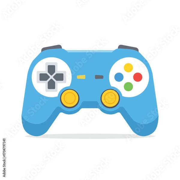 Fototapeta Blue video game controller for entertainment