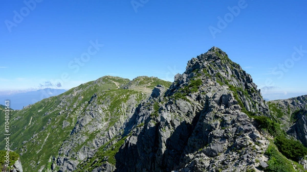 Obraz 【中央アルプス】宝剣岳登山道からの宝剣岳方面の眺望