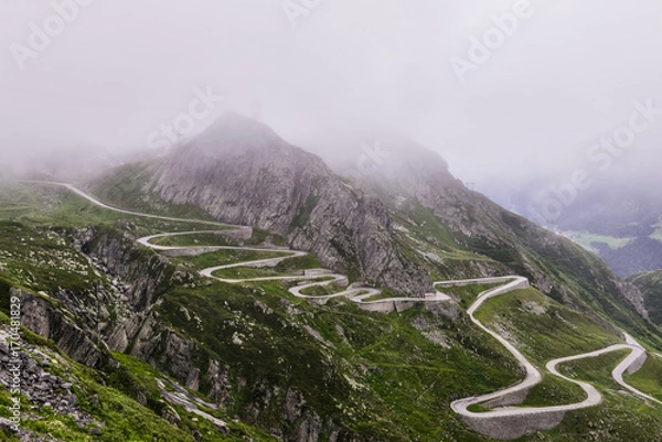 Obraz gotthard pass - tremola - on the swiss alps