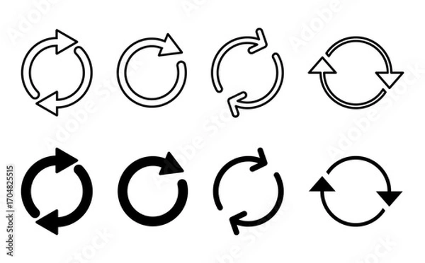 Fototapeta Refresh icon set. Reload icon vector. Update icon.