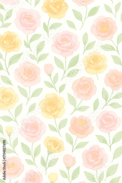 Fototapeta seamless pattern with roses