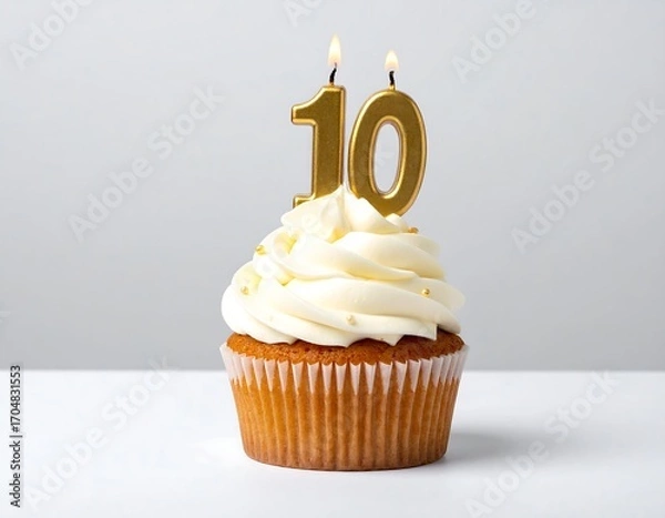 Obraz Festive birthday cupcake