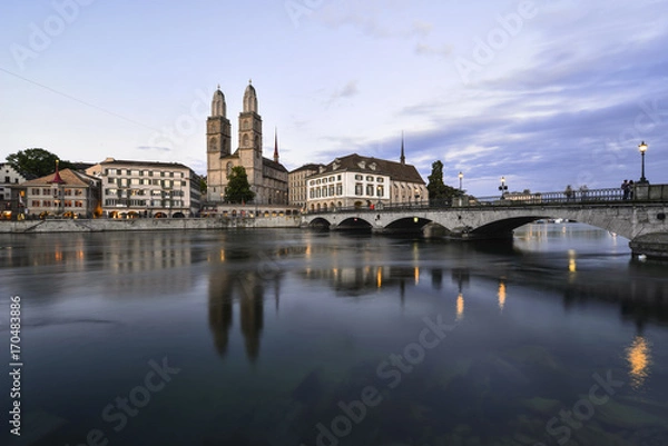 Obraz Zürich Skyline at dusk