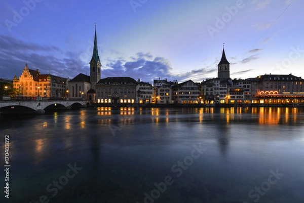Obraz Zürich Skyline at dusk