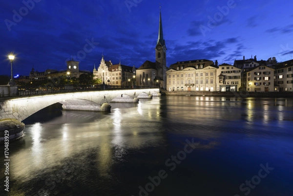 Obraz Zürich Skyline at dusk