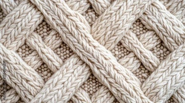 Obraz Close-up Knitted Beige Fabric Texture
