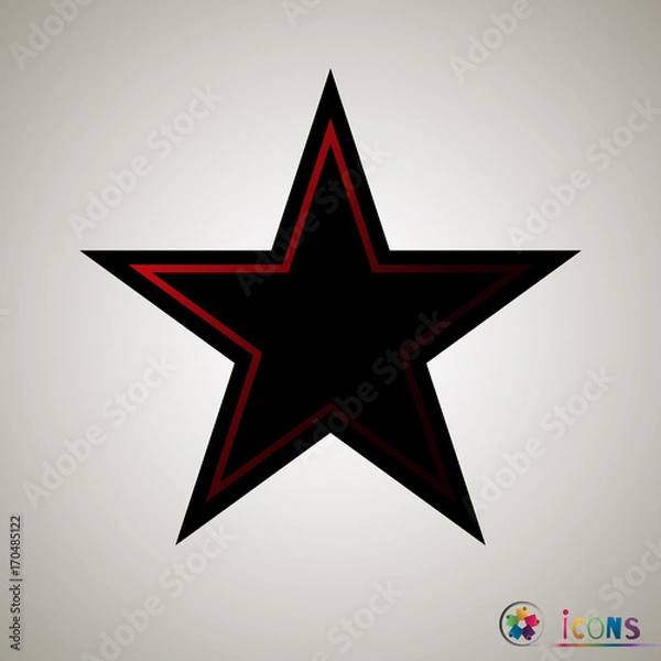 Fototapeta Clasic star Icon Vector. Isolated, object on white background, black