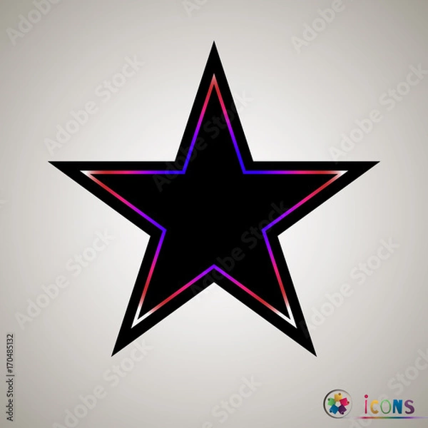 Fototapeta Clasic star Icon Vector. Isolated, object on white background, black