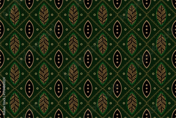 Fototapeta Luxurious and elegant vector modern Javanese traditional ethnic batik pattern template