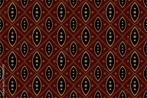 Fototapeta Luxurious and elegant vector modern Javanese traditional ethnic batik pattern template