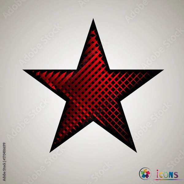 Fototapeta Clasic star Icon Vector. Isolated, object on white background, red