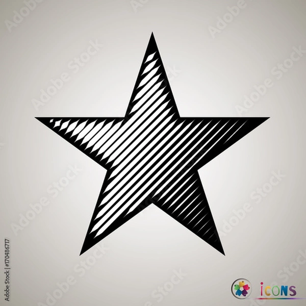 Fototapeta Clasic star Icon Vector. Isolated, object on white background