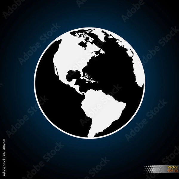 Fototapeta Vector globe icon of the world
