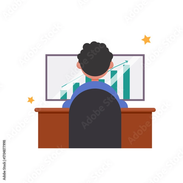 Fototapeta Business Growth and Data Analysis Vector Illustration