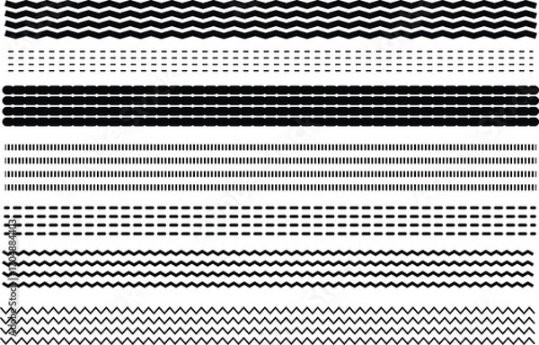Fototapeta Collection of Black Decorative Line Borders and Dividers 