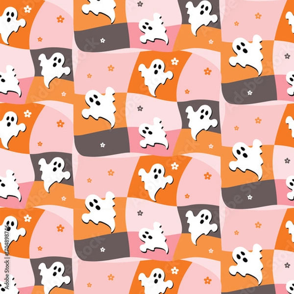 Obraz Halloween seamless pattern, vector, art, icon illustration