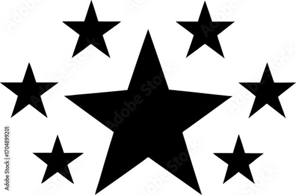 Obraz Silhouette Vector Illustration with Repeating Stars