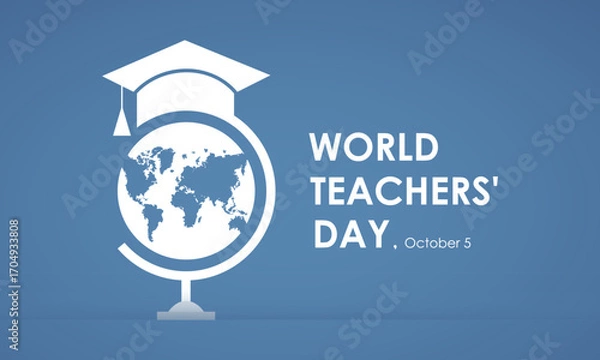 Fototapeta Teacher Tribute Poster | World Teachers' Day Vector Template | Knowledge & Learning Banner