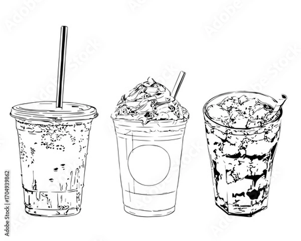 Fototapeta Soft drinks vector