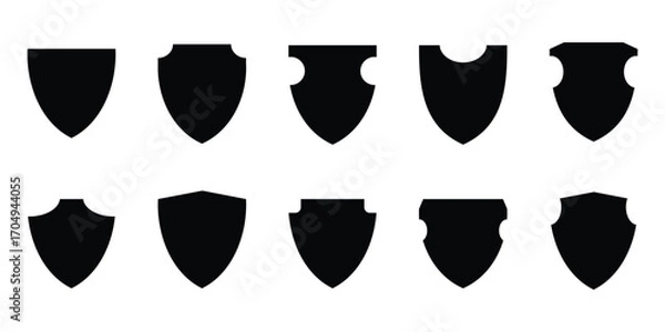 Fototapeta Protective shield vector icon set