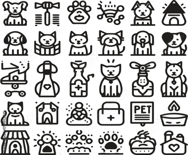Fototapeta set of icons of different animals