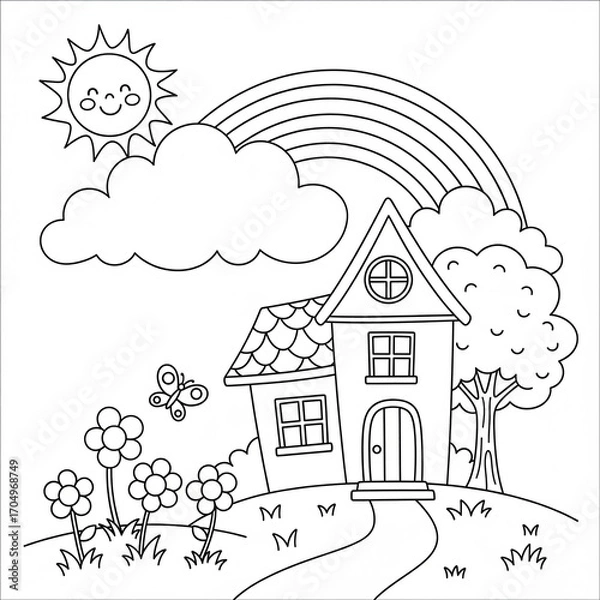 Obraz simple children's coloring book