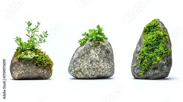 Obraz Decorative rocks with plants