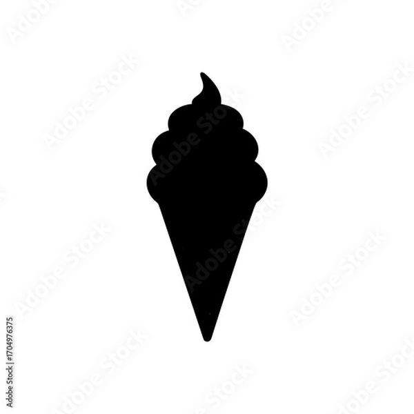 Fototapeta Ice cream cone silhouette on transparent background