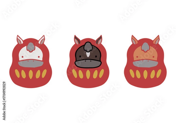 Obraz セット　複数　馬　ダルマ