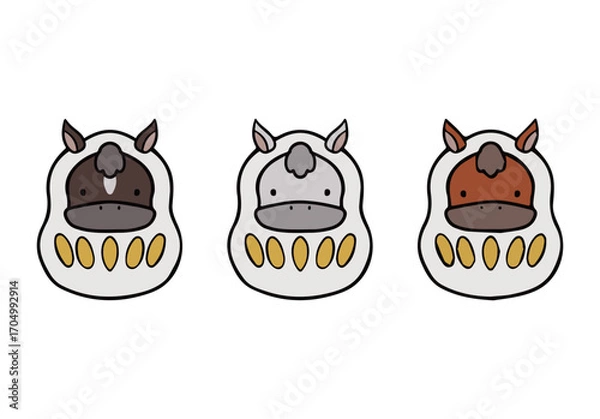 Obraz だるま　ダルマ　馬　セット　複数