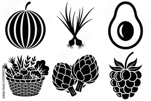 Fototapeta set of different fruits