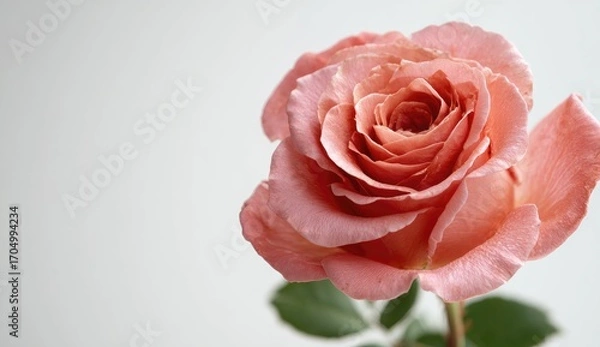 Obraz Close-up of a delicate, light peach rose