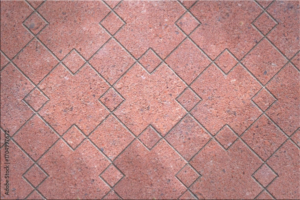 Fototapeta Floor tiles, granite square pattern