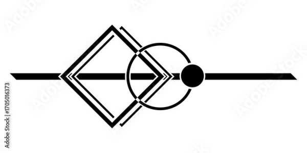 Fototapeta Geometric Simple Line Art design background. Abstract sign symbol.